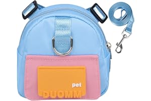 Luojuny 1 Set Dog Backpack with Holes Traction Rope Small Dog Backpack for Dogs to Wear Pet Backpack Harness Dog Bookbag for Small Dogs Traveling Wear Blue M