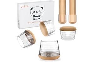 Meldel Protector Patas Sillas 24 Piezas Mediano - Transparente Silicona Protector Sillas Patas con Almohadillas de Fieltro,Eliminan el Ruido y los Arañazos (Circular, 22mm-30mm)