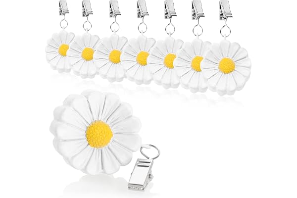 Com-four® 8X Poids de Nappe - Résistants aux Intempéries avec Clip - Clip en Forme de Fleur - env. 40 g (Fleurs Blanches)