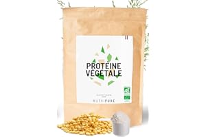 NUTRIPURE - PACK Protéine VEGAN BIO 1kg - Nature - Complément Alimentaire Sport & Musculation - Protéine Végétale de Pois et de Riz, BCAA, EAA - 15 à 30 portions - Made in France