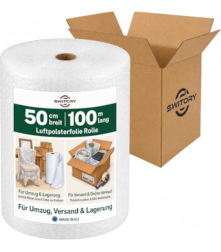 KK Verpackungen 911411 Luftpolsterfolie 0,5m X 50m – Noppenfolie Für Sicheren Versand & Schutz | Frei Haus | Midori KK Verpackungen 911411 Luftpolsterfolie 0,5m X 50m – Noppenfolie Für Sicheren Versand & Schutz | Frei Haus | Midori