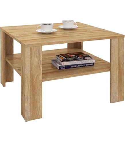 vidaXL Salontafel 40x40x42 cm bewerkt hout gerookt eikenkleurig, woonkamertafel, middentafel, accenttafel, banktafel, bijzettafel, tafel
