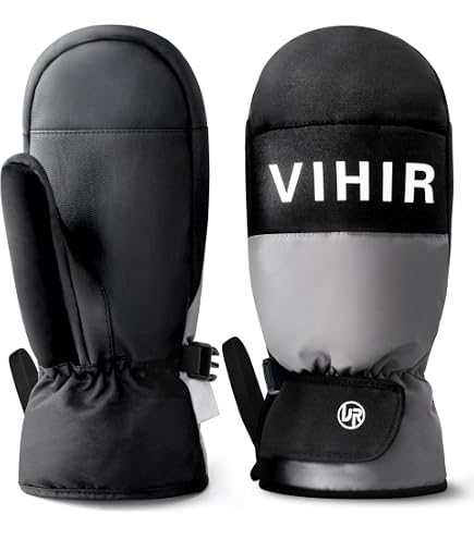 Guanti Da Sci Uomo Invernali - Antivento, Termici, Sottili, Impermeabili per Bici, Calcio, Scooter, Moto (XL, Grigio
