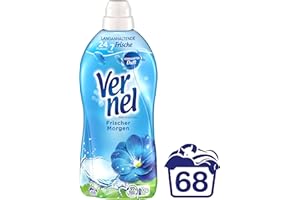 Vernel Frischer Morgen Weichspüler (68 Waschladungen), Wäscheduft für 24 Stunden & 7 Tage langanhaltende Frische mit einzigartiger Duft-Technologie, recycelbare Flasche