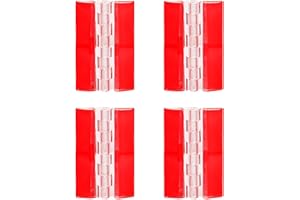 SLIVERDEW 4 Pcs Adhesive Acrylic Hinge Clear Plastic Hinge Transparent Plastic Hinges Continuous Piano Hinge Self-Adhesive Folding Hinge Tools for Cabinet Drawer Furniture DIY Display Stand 75x45 mm