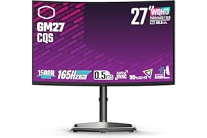 Cooler Master GM27-CQS 27-calowy zakrzywiony monitor gamingowy - 1500R WQHD (2560 x 1440) 165 Hz (170 Hz/OC), 0,5 ms MPRT, panel VA, synchronizacja adaptacyjna, 90% DCI-P3, HDR 400, regulowana