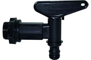 BOUTTE Boutté – Robinet de cuve plastique PEHD 1/4 tour – Nez automatique universel – Pour cuves eau pluie – Noir