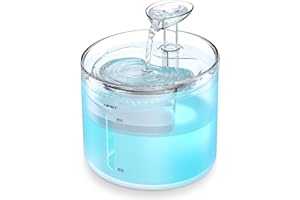 NPET Cat Water Fountain, 1.6L Pet Automatic Drinking Dispenser with Fountain and Leaf Faucet 2 Flow Modes, Silent Pump, 1 Filter and Cleaning Kit for Cats and Dogs,WF100 White