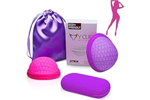FARYODI Fem Disc - Menstrual Disc Periodenscheibe Wiederverwendbare Menstruationsscheibe,Auslaufsicher Menstruationstassen aus Silikon, Feminine Pflege, Tampons, Periodenscheiben(2 Stück, S+L）