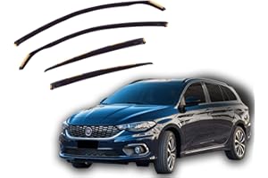 J&J AUTOMOTIVE | Deflettori d'Aria Antiturbo per Tipo 5-Porte SW Wagon dal 2015, Set di 4 Pz, Nero, Antivento, Antipioggia, Fume' Oscurati