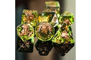 World of Dice Würfelset Druide - 7 tlg. Rollenspiel-Würfel-Set für Pen and Paper, z. B. Dungeons and Dragons, Das Schwarze Auge, Pathfinder