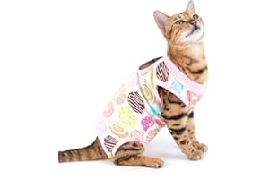 SELMAI Medical Pet Shirt Katze Body für Hunde Nach op Hund Kastration Weiche Baumwolle E-Kragen Alternative für Haustiere Krankenpflege Kleidung Wundschutz Verhindern Lecken Hautkrankheiten Rosa L