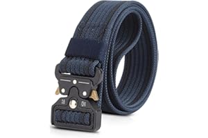 LumiSyne Cinturón Táctico 1.5" Ajustable Hombres Cinturón Resistente Cinturón Nylon Hebilla de Metal de Liberación Rápida Cinturón Táctica Molle para Molle Caza Deporte