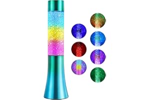 SENCU Lava-Lampe, Regenbogen-Glitzer-Lampen mit automatischer Farbwechselfunktion und klarer Flüssigkeit, USB-betriebene Heimdekoration, Geburtstagsgeschenk, Party (grün)