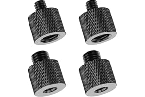 Rigych 1/4 to 3/8 Tripod Screw Adapter 4 Pcs 1/4 Male to 3/8 Female and 3/8 Male to 1/4 Female Camera Screw Adapter for Camera Mount Tripod Stand Microphone Stand Mic Mount