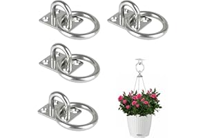 GAAINES 4Pcs Set with Plate Tie Rope Ring, 3.5*3cm Sturdy and Durable Hanging Chain Ring, Hay Net Ring for Horses, Horse Hay Net, Reusable Horse Tie Rope Stable Ring Hook, Horse Tie Rope Ring for Animals