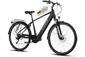‎SAXONETTE SAXONETTE E Bike Elektrofahrrad Herren mit 36V 11,4Ah 418Wh Akku, ca. 120KM Reichweite, 9 Gäng Pedelec Männer mit Full Suspension, mit Mittelmotor 70NM für Herren Größe 54cm