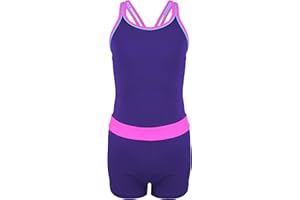 Aquarti Mädchen Badeanzug – Sport Badeanzug Mädchen mit Bein und Racerback, Chlorresistent