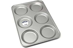 Lets Cook Cookware - Professional 6 Hole Yorkshire Pudding Tray, Heavy Gauge, Double Coated Non Stick, British Made