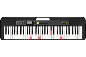 Casio Casiotone LK-S250 CASIOTONE Clavier à Touches Lumineuses avec 61 Touches à Frappe Dynamique au Look Piano, 400 sons & 77 Rythmes d'accompagnement, Entrée Microphone, Noir