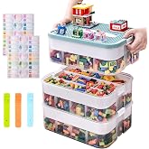 Storage Boxes for Lego,Storage Box with Lid, 3 Tiers | Toy Organizer,Building Blocks,Storage Boxes For Lego Transparent, Box