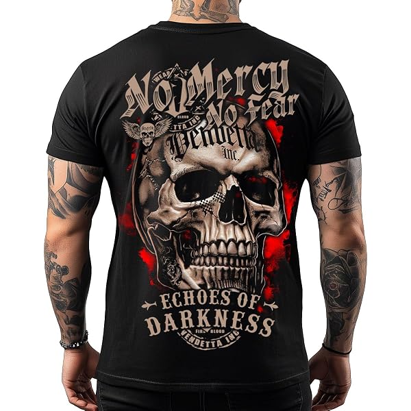 Vendetta Inc. Maglietta Evil And Bad 1157 - T-Shirt Uomo In Cotone 100% - Stampa Fronte E Retro - Nero