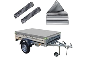 MRWIZMS Lona Impermeable, 212x123x7.5cm Lona Remolque con Cuerda, Ideal para Brenderup 1205 & KIPPI200 und 500kg/750kg/850kg 204x116cm Remolque