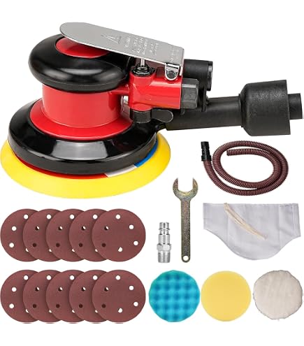 Ponceuse Orbitale Pneumatique De Finition KS Tools 515.3061 - Outil Professionnel Pour Ponçage Fin - 7
