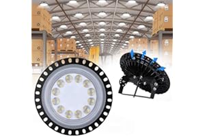 UFO LED Iluminación,WZTO LED Lámpara Alta Bahía 5000LM 50W Techo de Cristal 6000K-6500K Impermeable IP65, Brillante Iluminación Comercial Bahía Luces Almacén led Lámpara- Garantía de 2 años