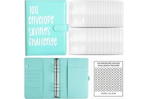 Yeria Budget Binder, 100 Envelope Saving Challenge Binder, Cash Binder Savings Challenge Budget Book Binder with Envelope for Budget Planners and Money Savers