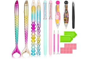 umorismo 33Pcs 5D Diamond Art Painting Tools, Includes 8 Diamond Art Painting Pens, 2 Plastic Trays, 2 Diamond Sticky Pen, 20 Glue Clay with 1 Tweezer for DIY Craft