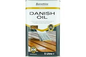 Barrettine Premier Danish Oil (5L) - Water Repellent Danish Oil for Wood Turning, Scandinavian Furnishings, Door, Panelling & More, Enhances Natural Appearance of Wooden Surface