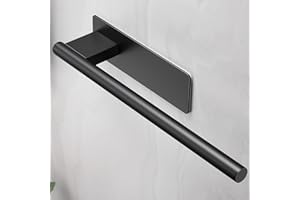 ALOCEO Self Adhesive Towel Rail Hand Towel Holder 304 Stainless Steel Towel Holders for Bathrooms and Kitchen 28CM, Matte Black