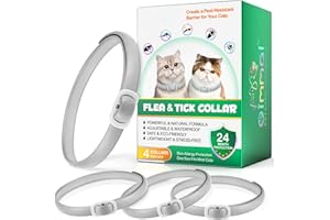 VFJVLVDG Zecken‑Flohhalsband Katze – 24 Monate Schutz, verstellbares Katzen Halsband, hautfreundliches flohhalsband Katze, wasserdichtes zeckenhalsband für Katzen (Ggrau, 4 Stück)