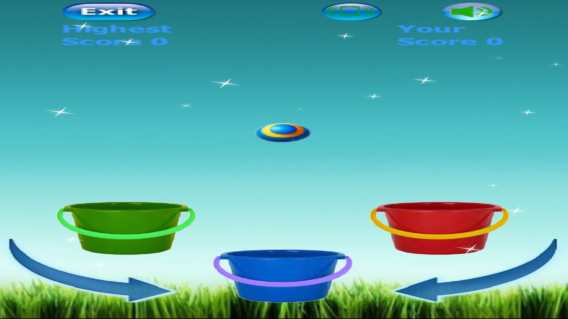 Bucket Ball fun, free, catch ball puzzle game for kids, preschooler