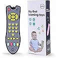 ZAITRO Baby TV Remote Control Learning Toy with Light and Sounds, My First Learning Toy with 3 Languages Encourage 6 Months+ Babies and Toddlers, Gray Baby Universal Remote Control,(Gray)