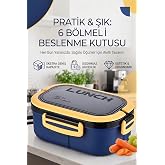 Bentora 6 B&ouml;lmeli Taşınabilir Yemek Kabı Lunch Box Diyet Beslenme Kutusu Saklama Kabı Sefer Tası
