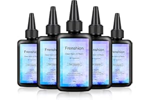 FRENSHION 5X100ML Upgrate Resina epossidica trasparente cristallina trasparente Resina a raggi UV, colla trasparente UV non tossica curabile per stampi in resina Orecchini gioielli Collana Creazione