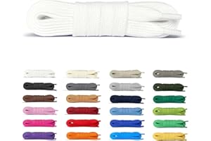 Laceter Cordones Planos de Algodón 8mm para Zapatillas Deportivas y Sneakers - Compatibles con Nike, Adidas, Converse, Vans - Resistencia y Comodidad - Fabricado en España