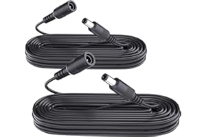 ANLINK 2 Pack 10ft/3 Meters Power Extension Cable, 12V DC 5.5mm*2.1mm Male to Female Power Adapter Cord for 12V CCTV Security Camera, LED Strip String Light, Router and More Devices (Black)