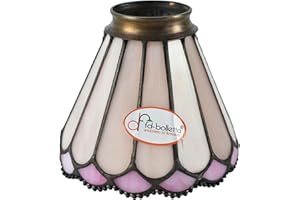 fd-bolletta arredamento e illuminazione Pantalla de lampara, cristal de repuesto,tulipa Tiffany, campana de cristal vt8 Medidas: altura 10,5cm, Ø vidrio 12,5cm, Ø exterior de la boca 5,5cm