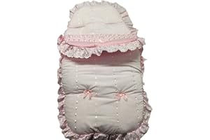 LSM's Frilly Broderie Anglaise Footmuff/Cosy Toes in Chic Pink: Essential Accessory for Toddlers. Perfect for Strollers, Prams, and Baby Comfort