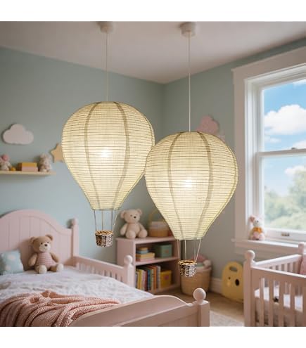 Abat-jour Suspension Élégante Festons & Pois Dorés – Écru Chic Pour Chambre Enfant Ou Salon