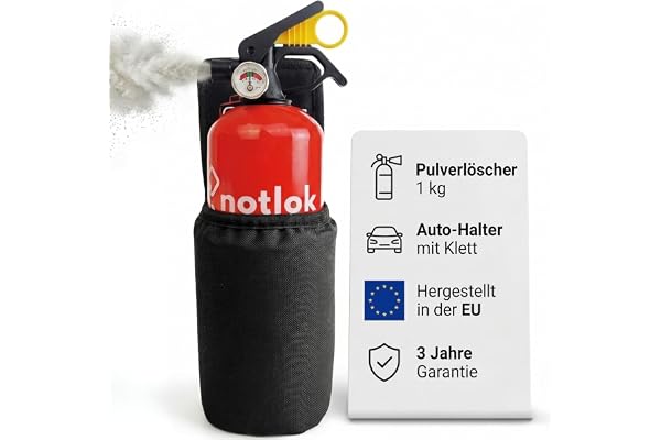 notlok Safety Work 1 kg pulverbrandsläckare ABC + E <1000 V + bilfäste
