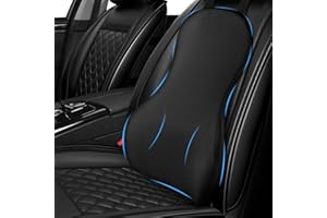 Ainiv Poduszka podtrzymująca lędźwie na fotel samochodowy, uniwersalna poduszka podtrzymująca plecy z pianki pamięciowej, z regulowanymi paskami, poduszka podtrzymująca plecy samochodu, na fotel