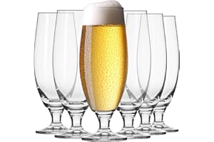 ‎KROSNO Krosno Kielichy do piwa rzemieślniczego 0,5 l | Komplet 6 sztuk | 500 ml | Kolekcja Elite | Idealne do domu, restauracji i na przyjęcia | Można myć w zmywarce | Bezołowiowe szkło kryształowe