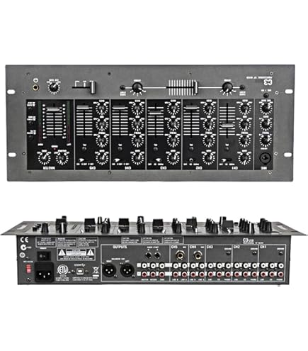 Citronic | CDM8: 4 USB 19-Inch 14 Input Rack DJ Mixer with 4