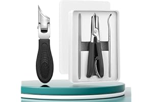 RUBU22A Adlerschnabel-Nagelknipser Set mit Abgeschrägtem Schnabel, drei Sätze Knipser für Schräg Eingewachsene Zehennagelknipser,Dicke Nägel, Pflege Eingewachsener Nägel bei Senioren (schwarz)