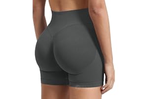 ZAAYO Damen Sport Shorts Hidden Scrunch Workout Auswirkungen Short 4.5 "Scrunch Butt Lifting Gym Short Nahtlose Booty Biker Shorts