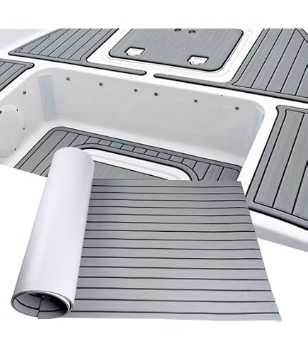 EVA Impermeabile Yacht MIJOBS Tappetino Antiscivolo Per Barche - Teak Sintetico Marino Grigio 240x90cm Eva Per Yacht E Camper - 12